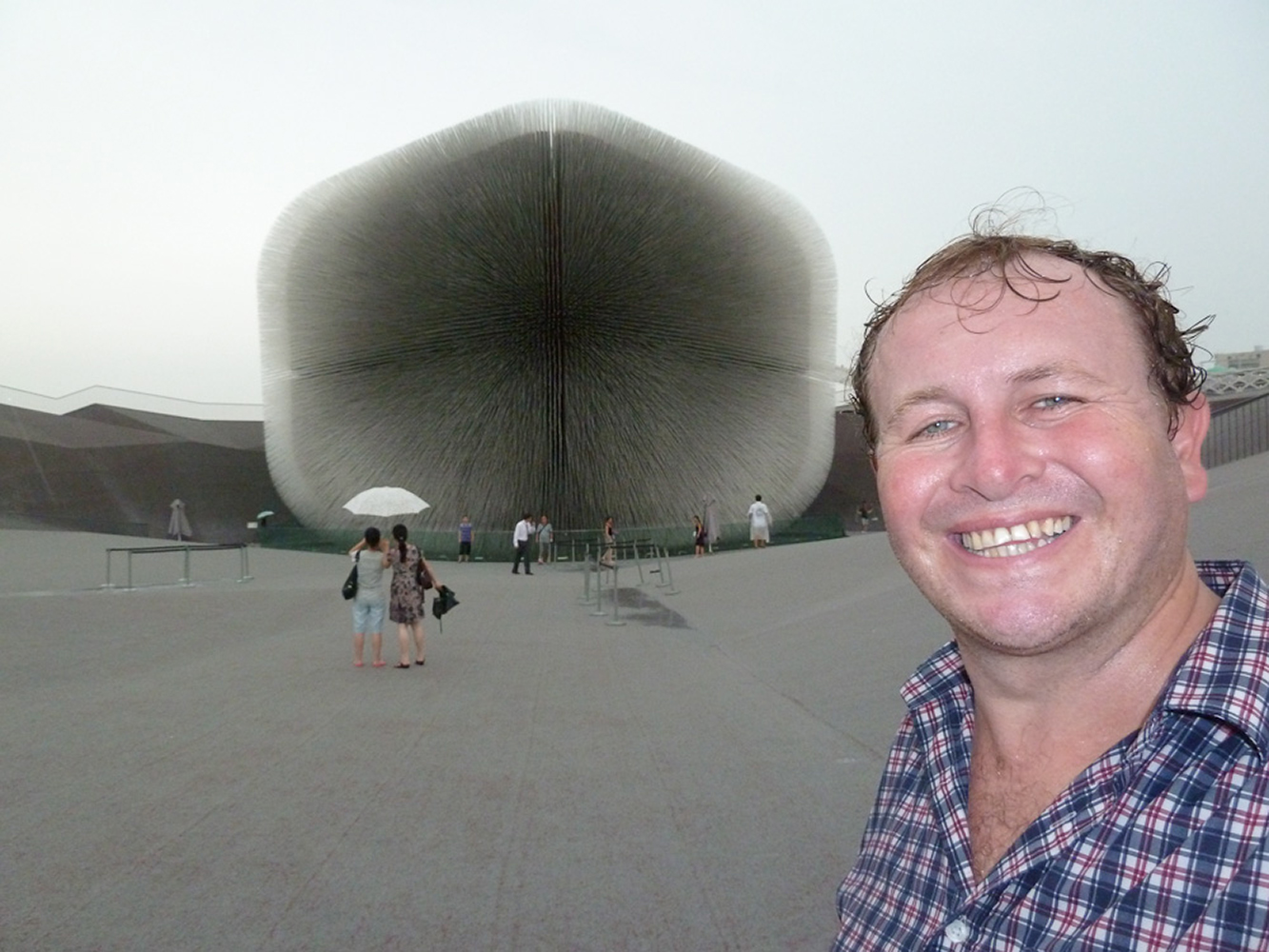 Shanghai, China. The British seed cathedral at the wet 2010 Shanghai World Expo